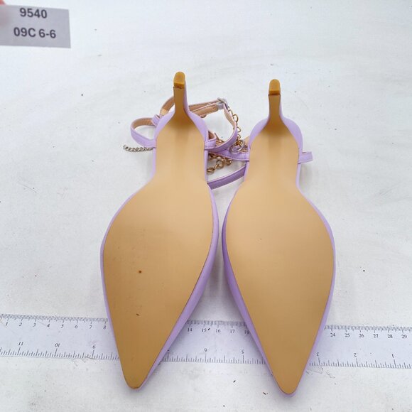 FSJ Purple Open Toe Chain Ankle Strap High Heels Sandals Party Wedding Shoes - Picture 6 of 7